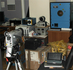 Ультрафиолетовые камеры CoroCam: Внешний вид испытательного стенда.